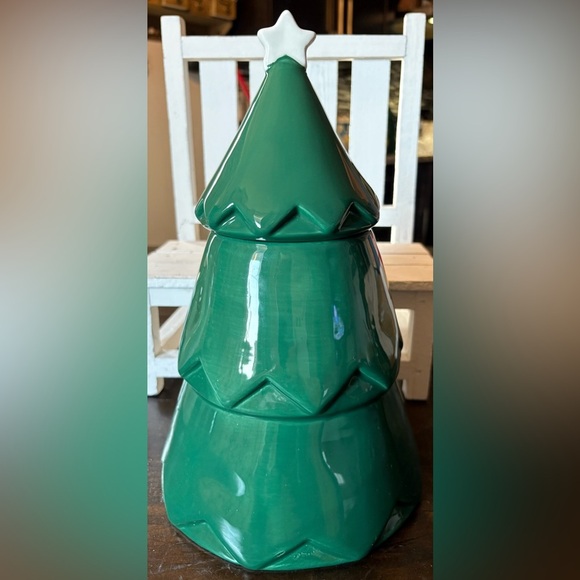 Rae Dunn Green 'Deck the Halls' Christmas Tree Jar - Picture 3 of 3